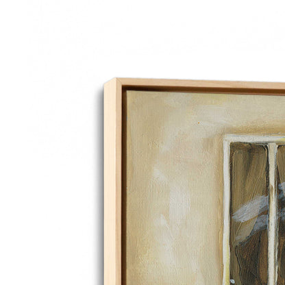 [Color:American Maple], Picture of art in a American Maple frame at an angle