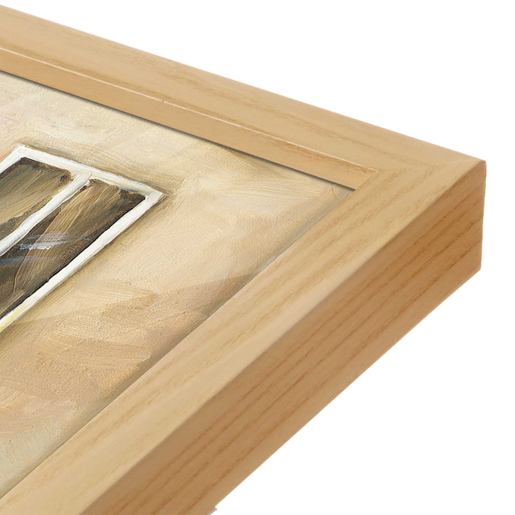 [Color:American Maple], Picture of art in a American Maple frame at an angle