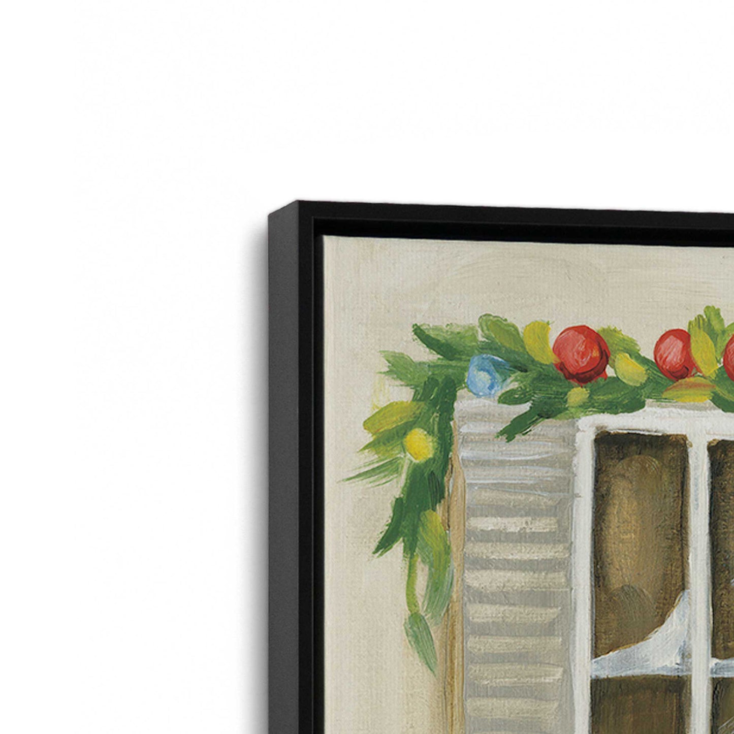 [Color:Satin Black], Picture of art in a Satin Black frame at an angle