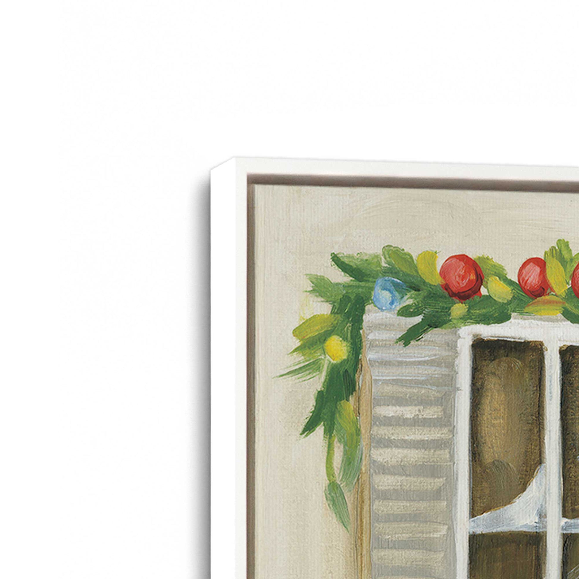 [Color:Opaque White], Picture of art in a White frame at an angle