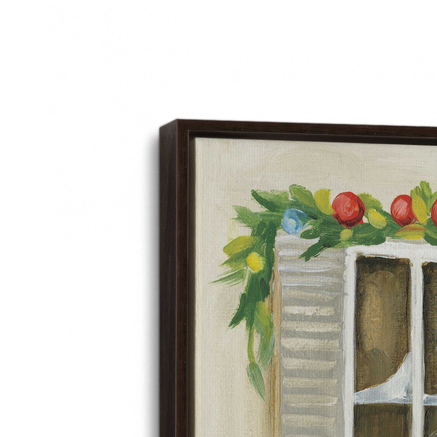 [Color:Espresso], Picture of art in a Espresso frame at an angle