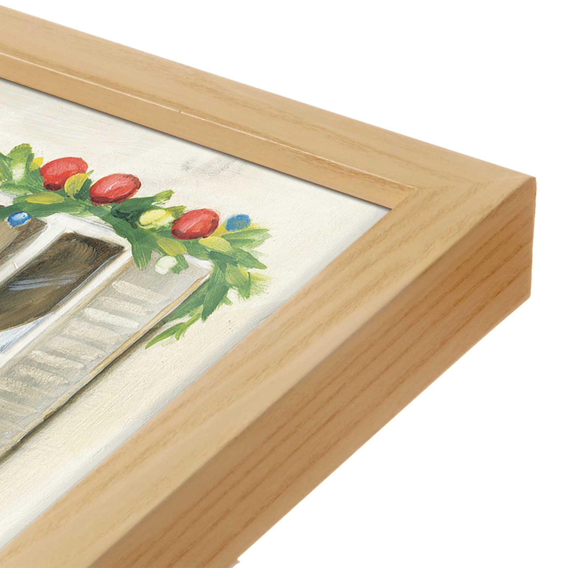 [Color:American Maple], Picture of art in a American Maple frame at an angle