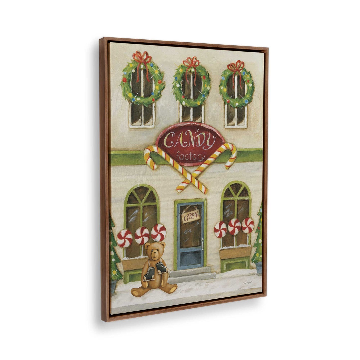 [Color:Walnut], Picture of the corner of the art