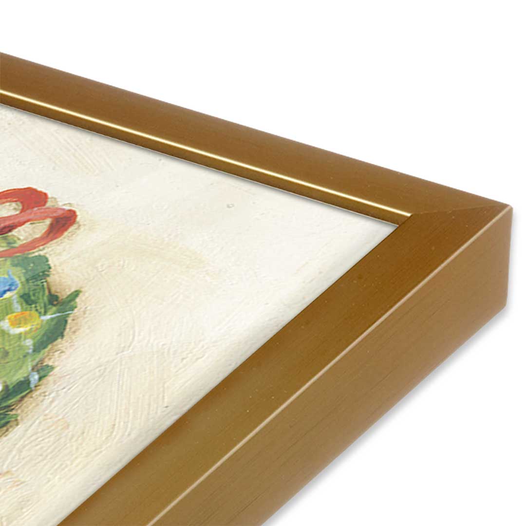 [Color:Polished Gold], Picture of art in a Polished Gold frame at an angle