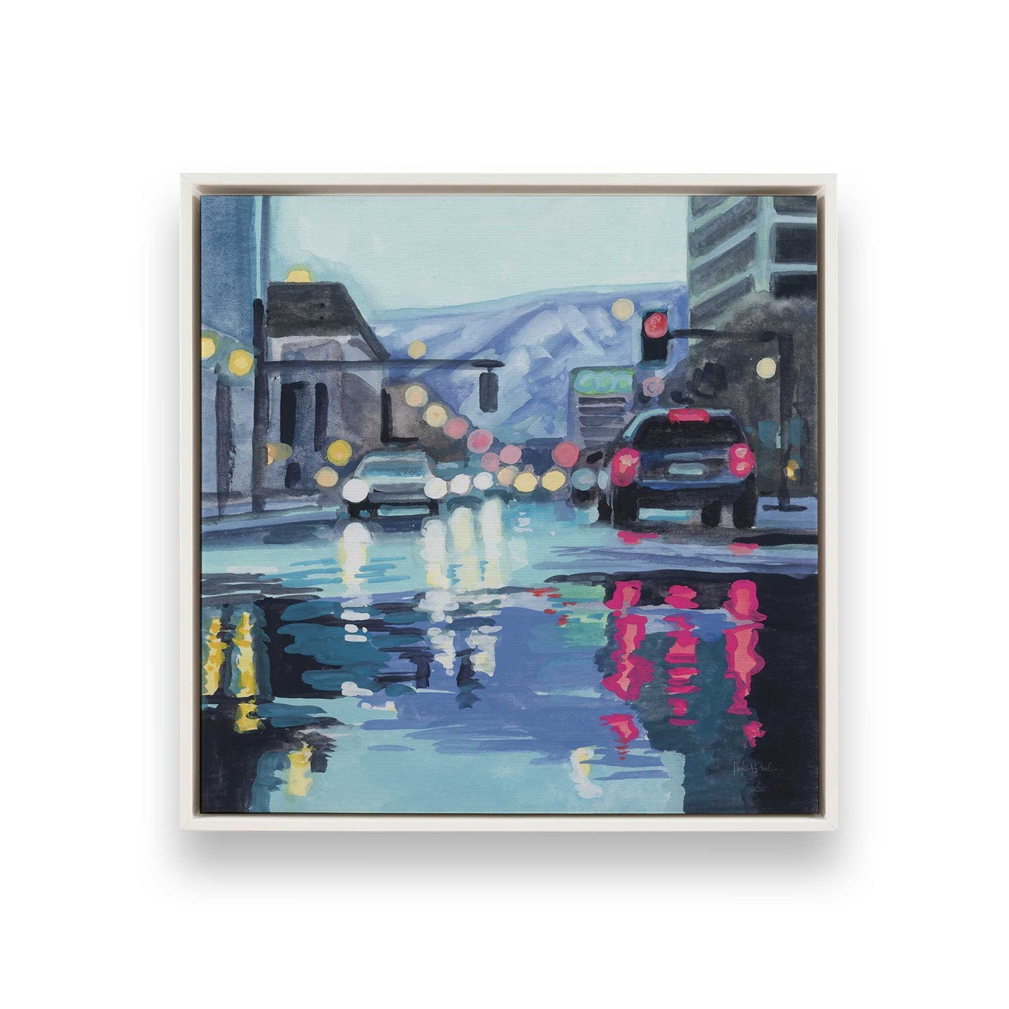 [Color:Opaque White], Picture of art in a White frame