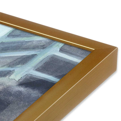[Color:Polished Gold], Picture of art in a Polished Gold frame at an angle