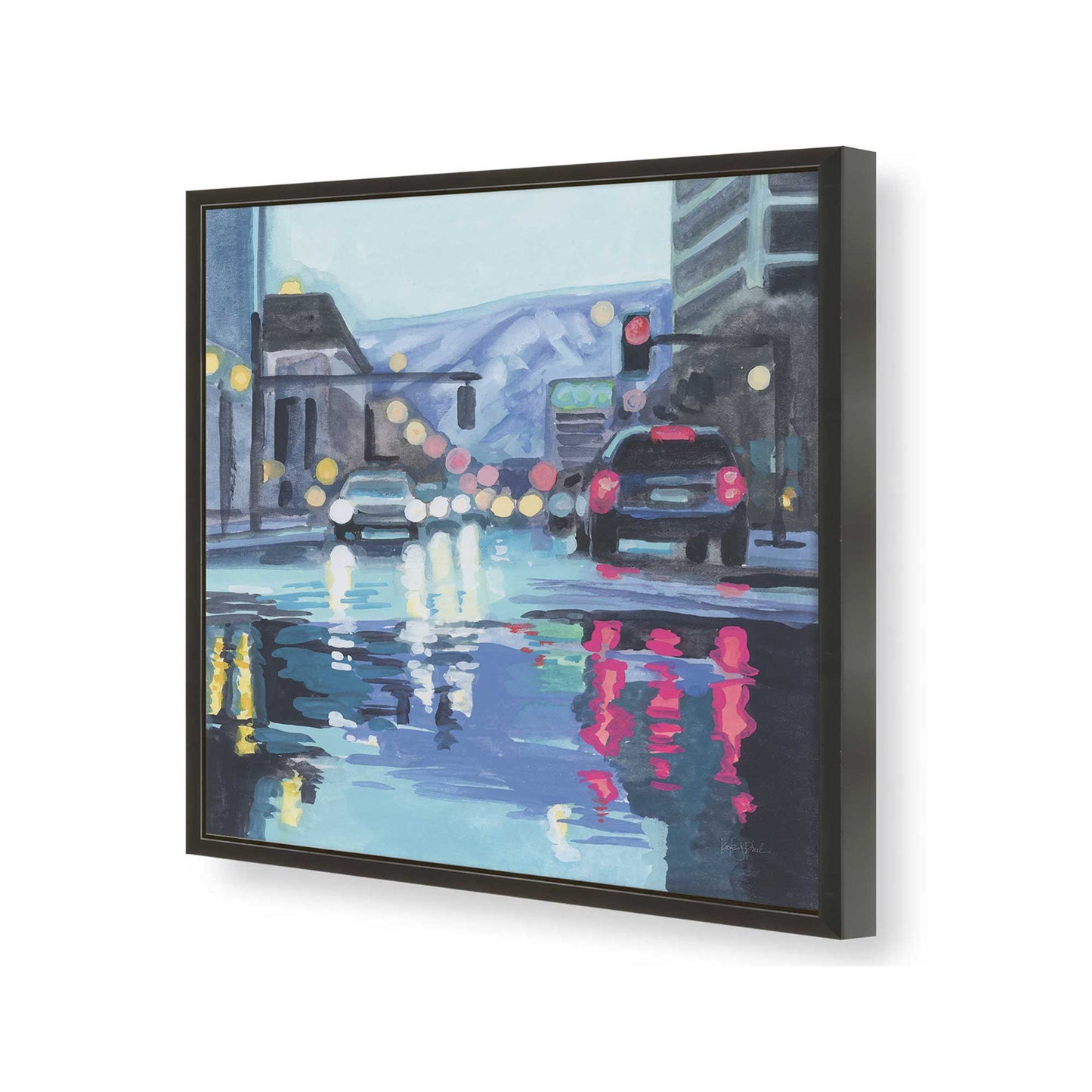 [Color:Satin Black], Picture of art in a Satin Black frame of the corner