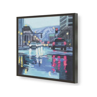 [Color:Satin Black], Picture of art in a Satin Black frame of the corner