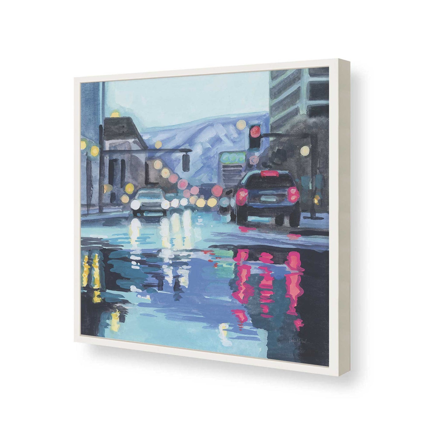 [Color:Opaque White], Picture of art in a Opaque White frame of the corner