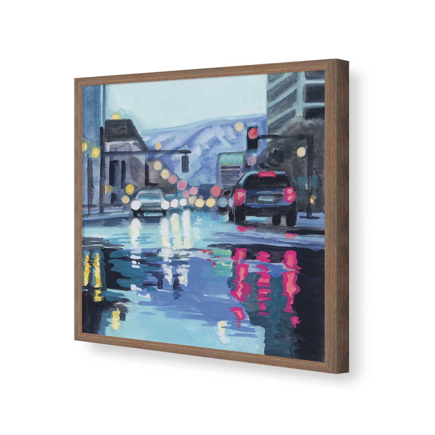 [Color:Walnut], Picture of art in a Walnut frame of the corner