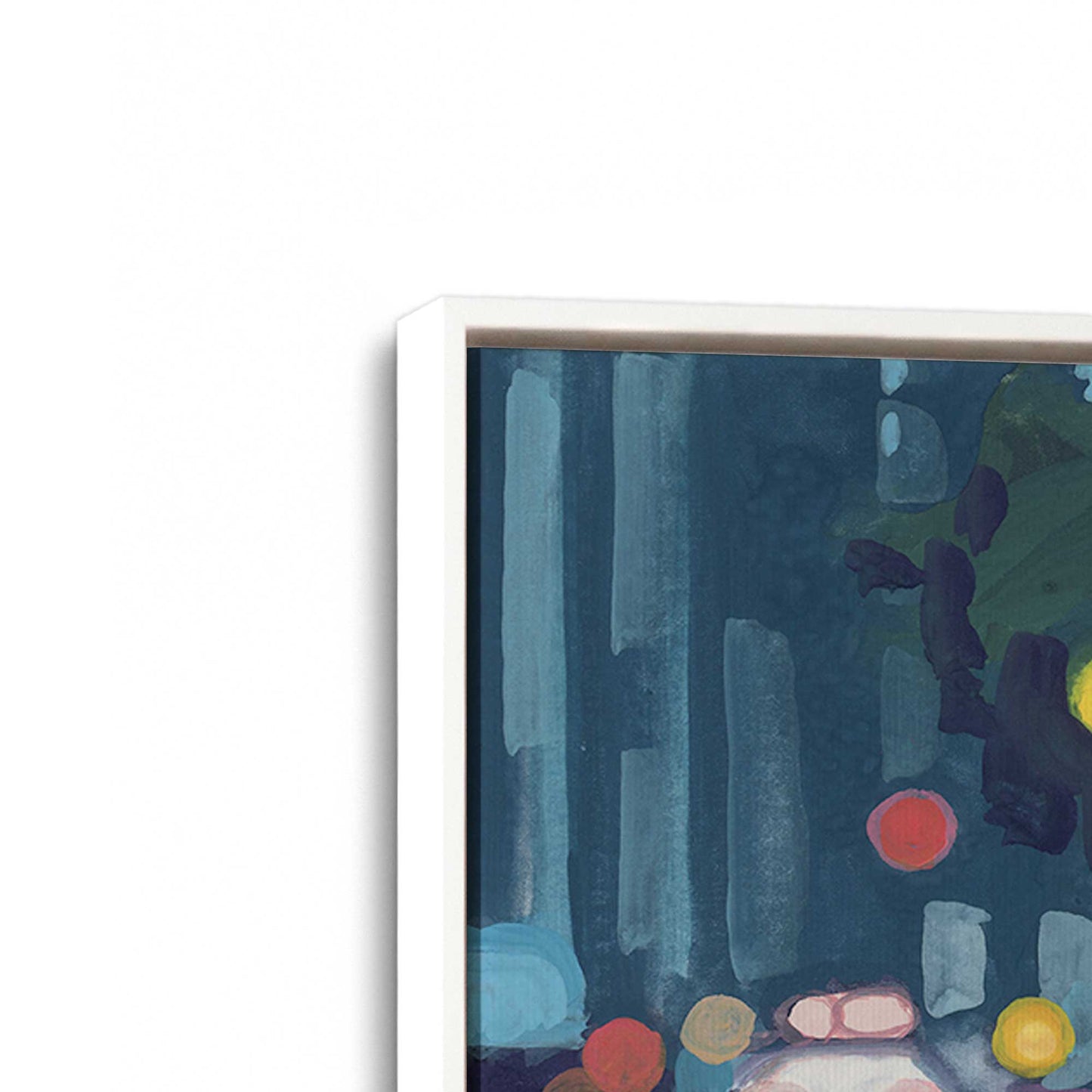 [Color:Opaque White], Picture of art in a White frame at an angle