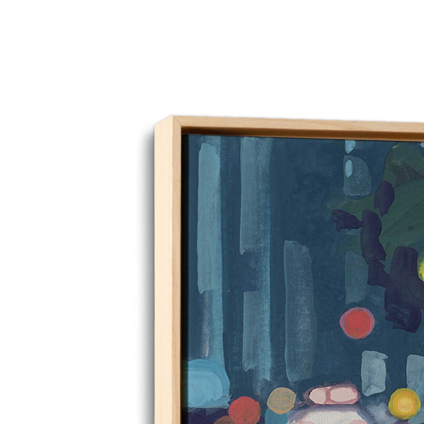 [Color:American Maple], Picture of art in a American Maple frame at an angle