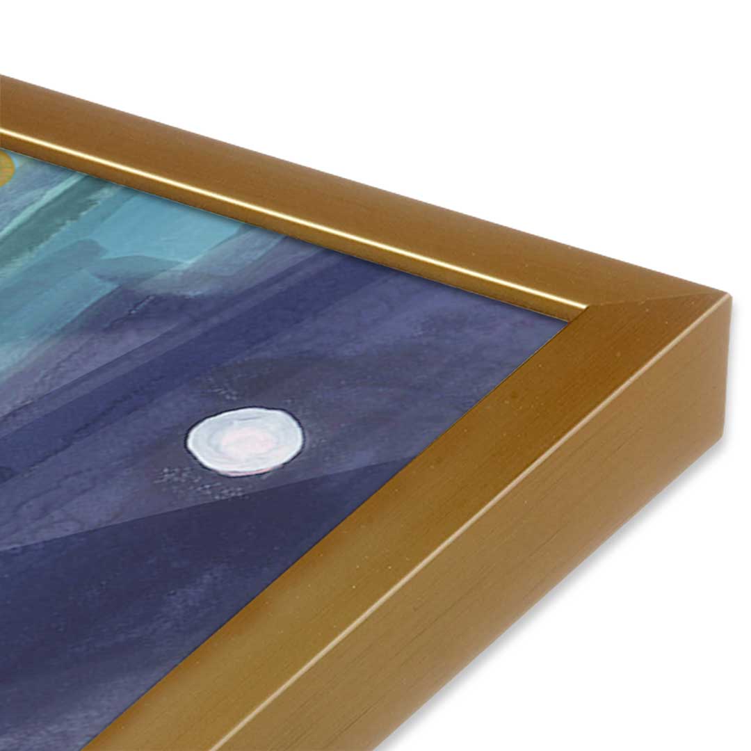 [Color:Polished Gold], Picture of art in a Polished Gold frame at an angle