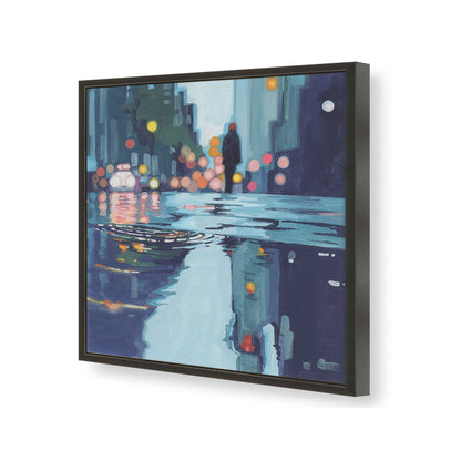 [Color:Satin Black], Picture of art in a Satin Black frame of the corner
