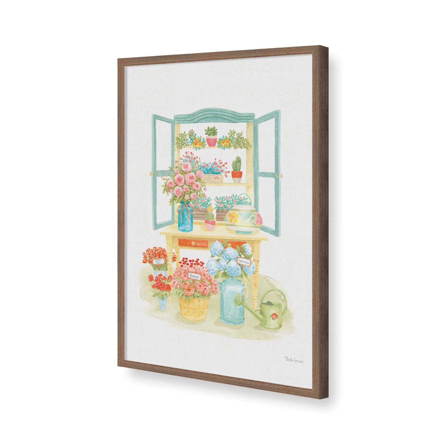 [Color:Walnut], Picture of art in a Walnut frame of the corner