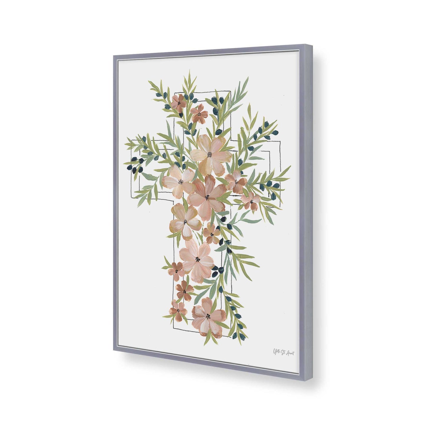 [Color:Polished Chrome], Picture of art in a Polished Chrome frame of the corner