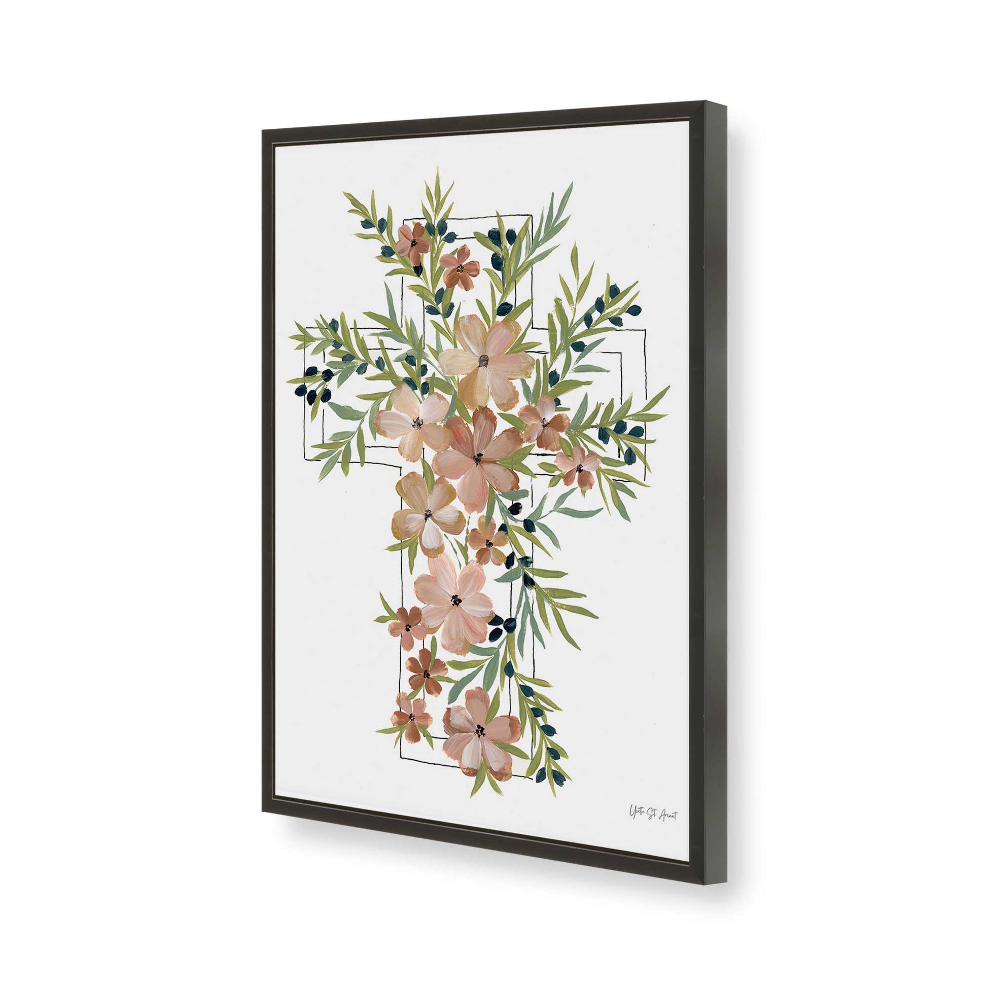 [Color:Satin Black], Picture of art in a Satin Black frame of the corner