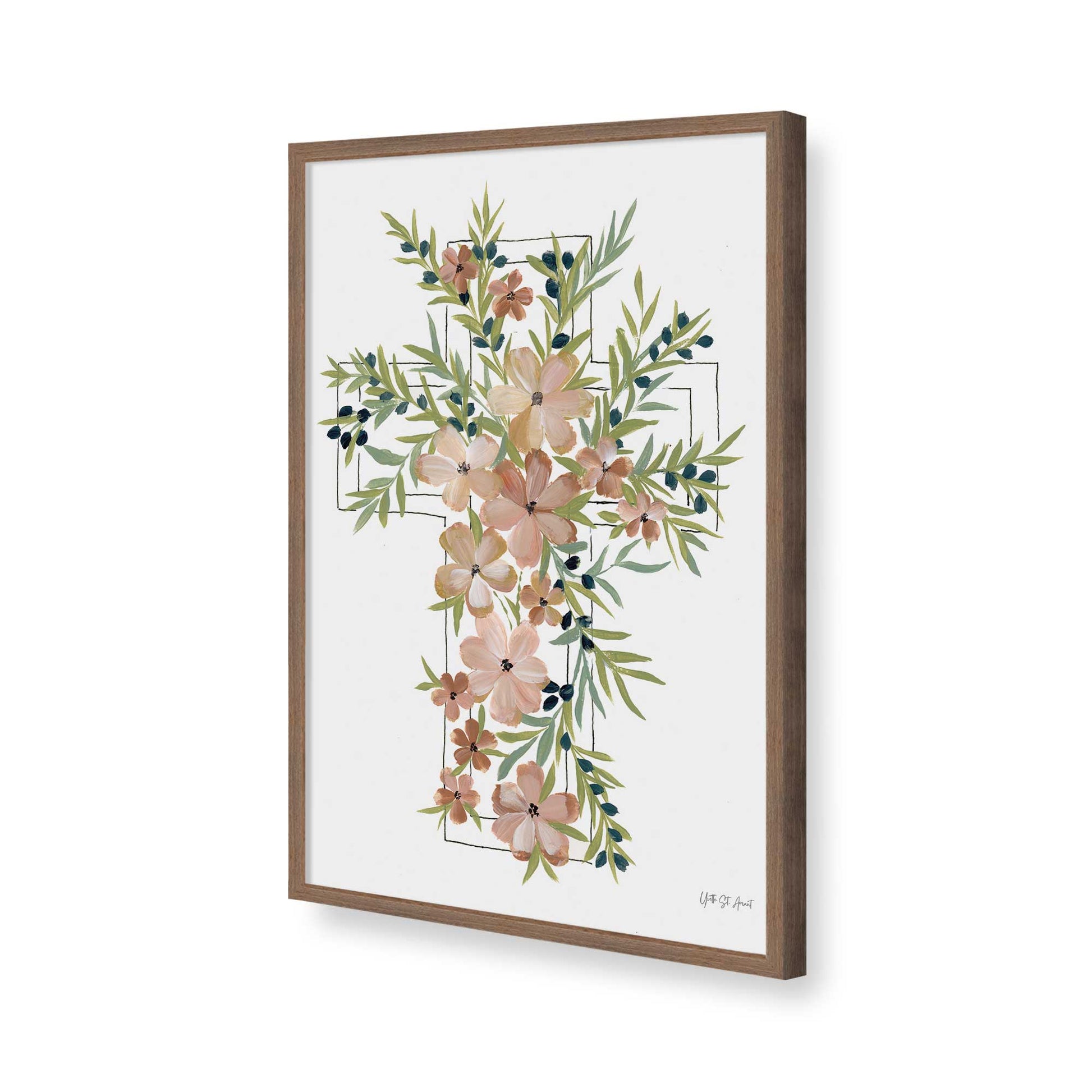 [Color:Walnut], Picture of art in a Walnut frame of the corner