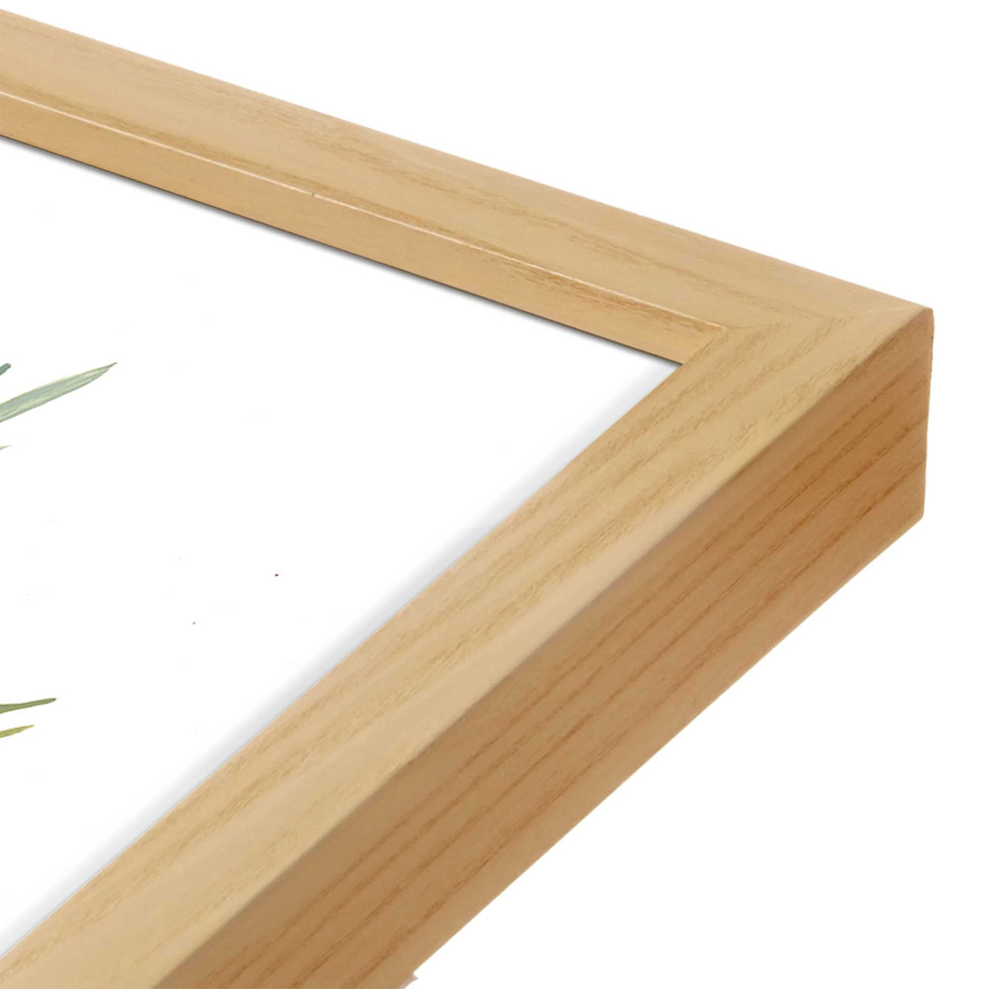 [Color:American Maple], Picture of art in a American Maple frame at an angle