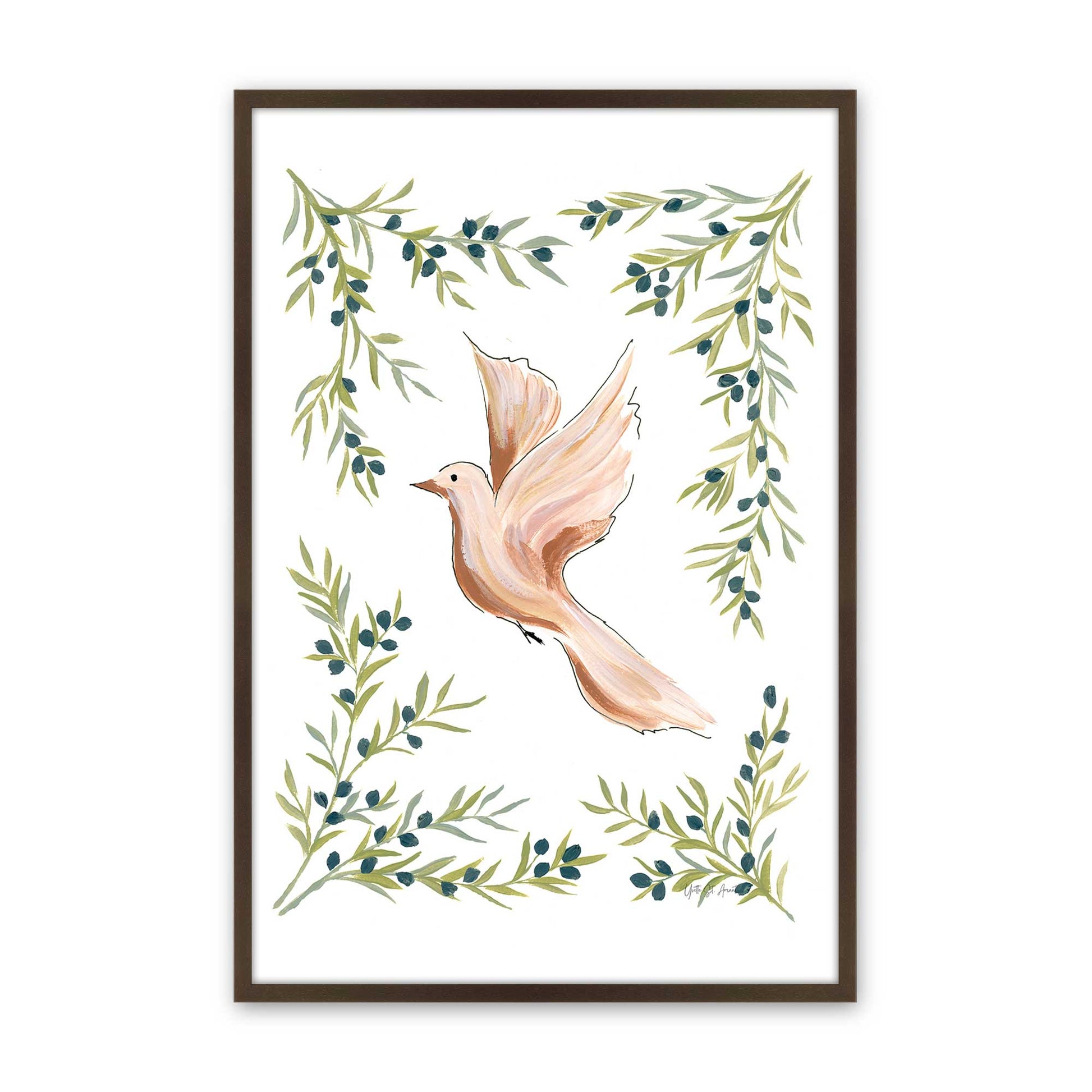 [Color:Brown], Picture of art in a Brown frame