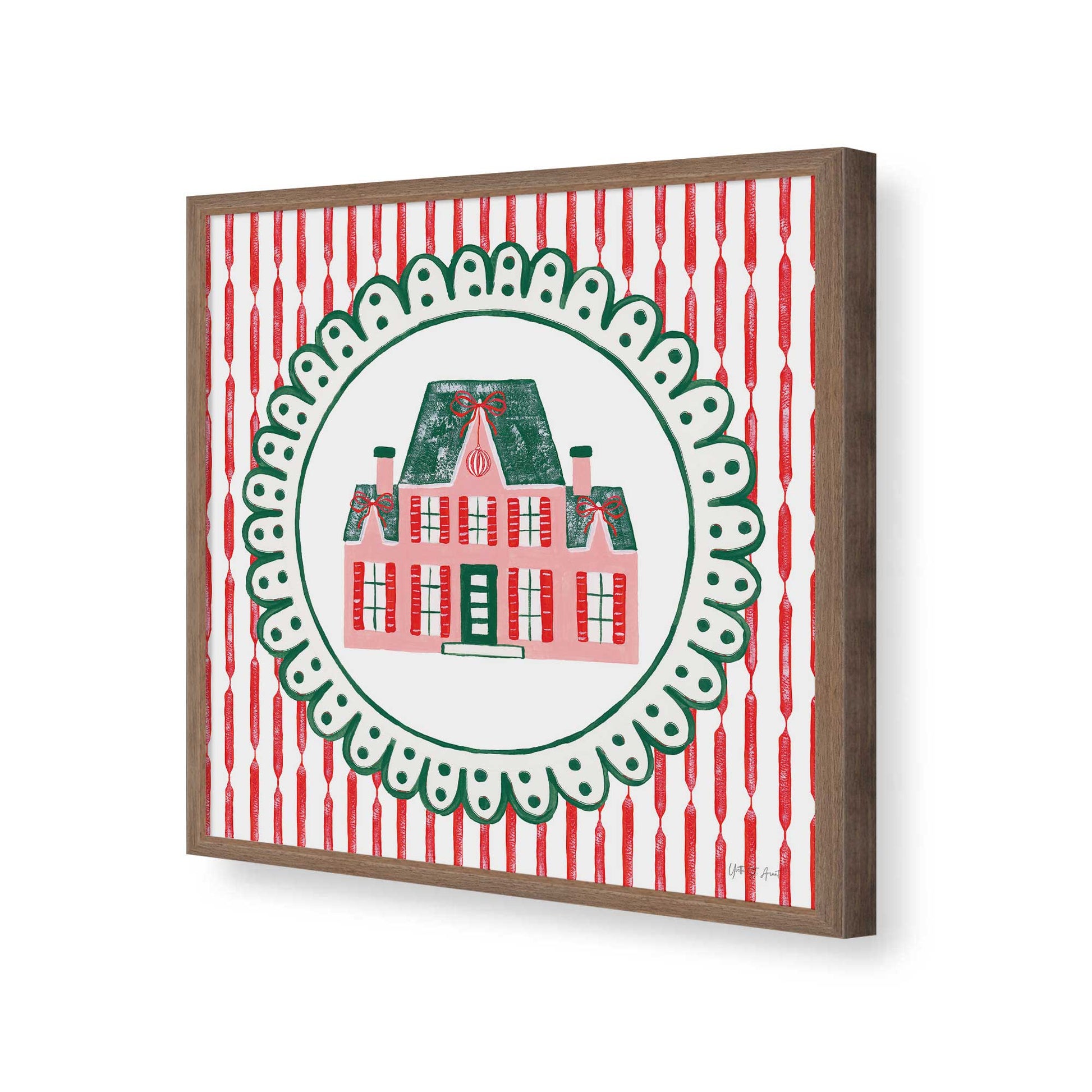 [Color:Walnut], Picture of art in a Walnut frame of the corner