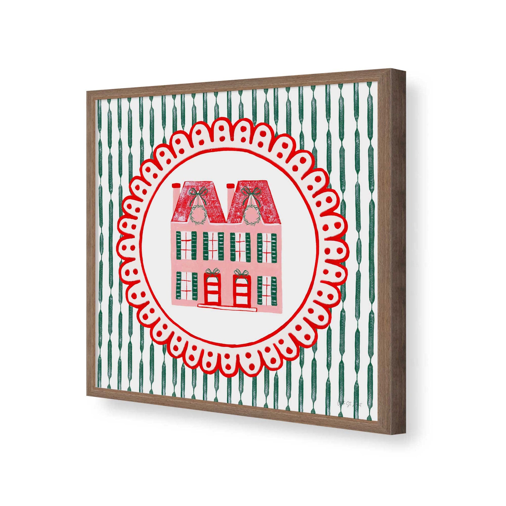 [Color:Walnut], Picture of art in a Walnut frame of the corner