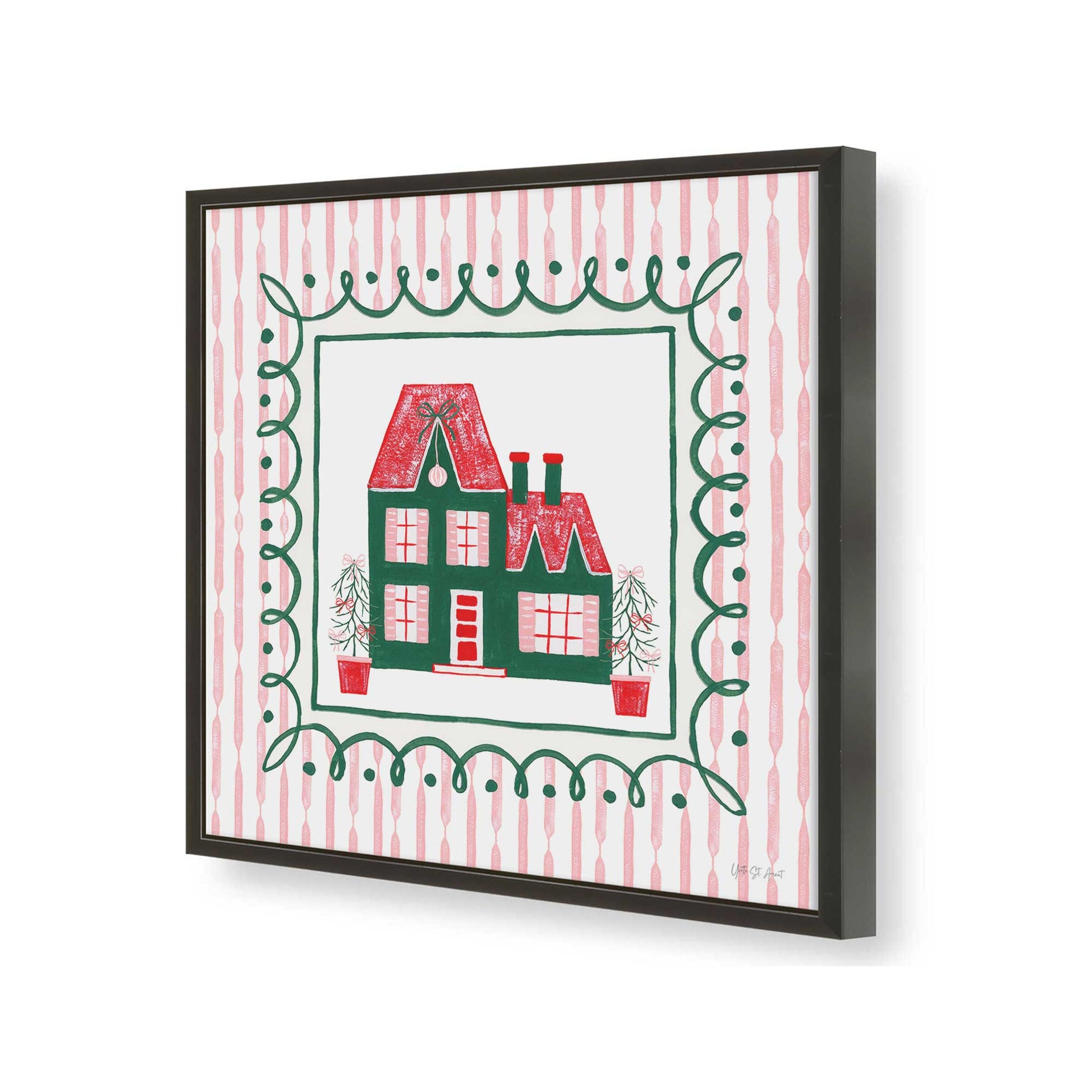 [Color:Satin Black], Picture of art in a Satin Black frame of the corner