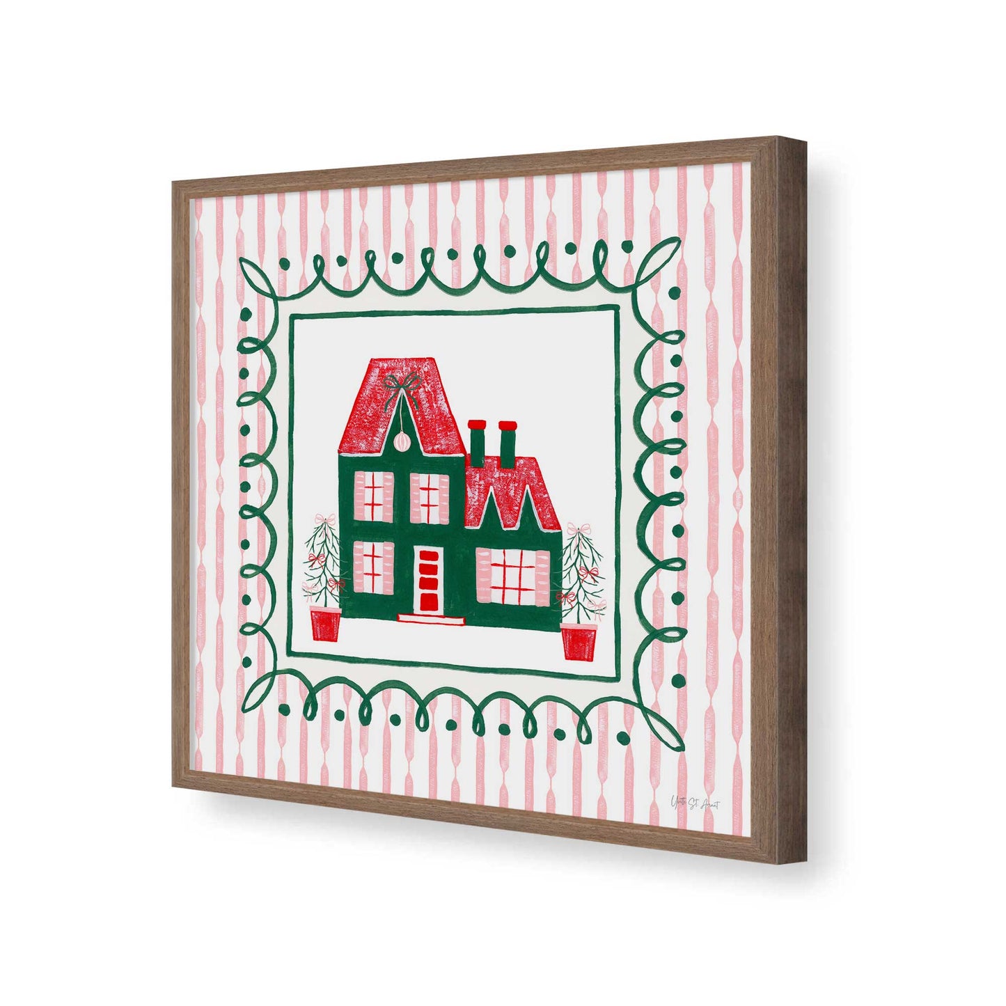 [Color:Walnut], Picture of art in a Walnut frame of the corner