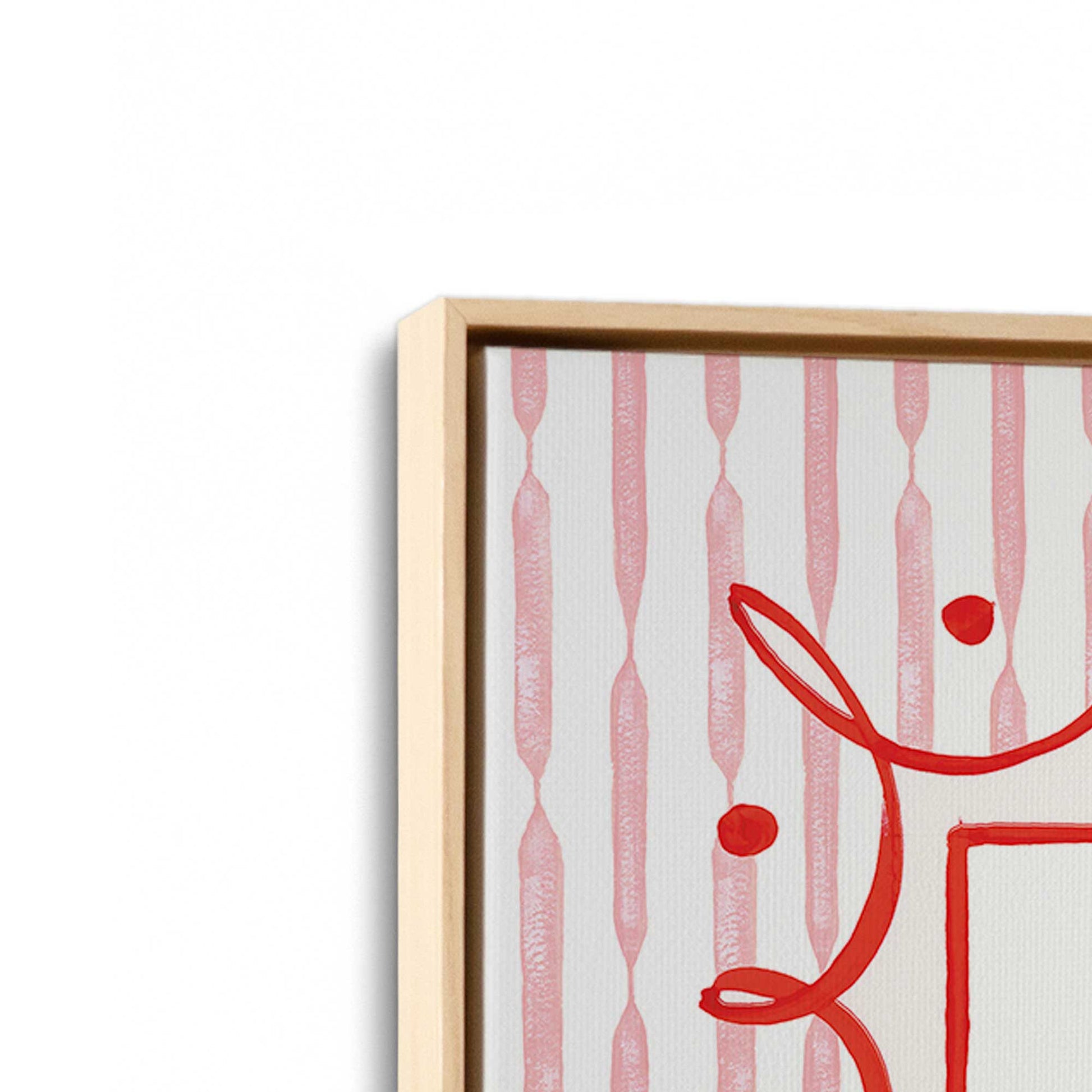 [Color:American Maple], Picture of art in a American Maple frame at an angle