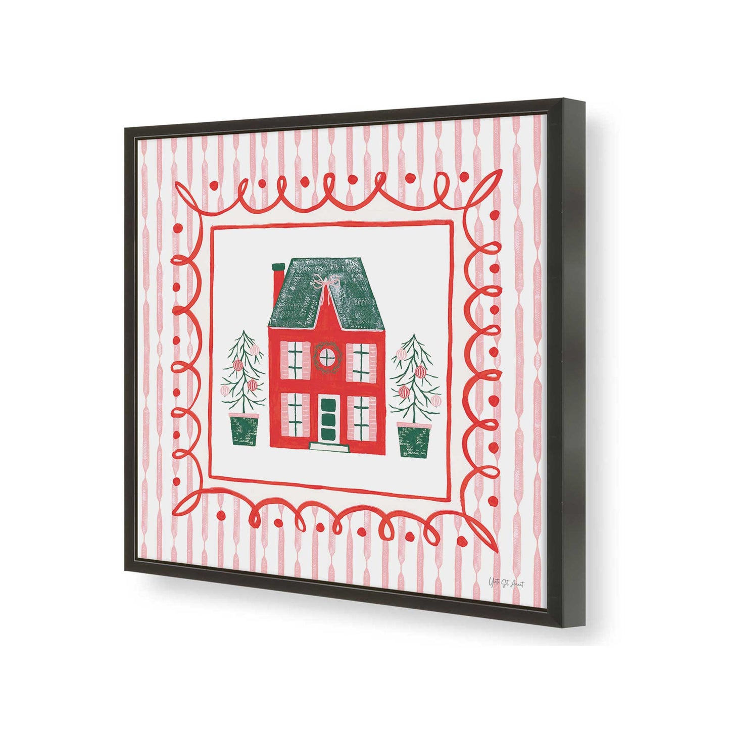 [Color:Satin Black], Picture of art in a Satin Black frame of the corner