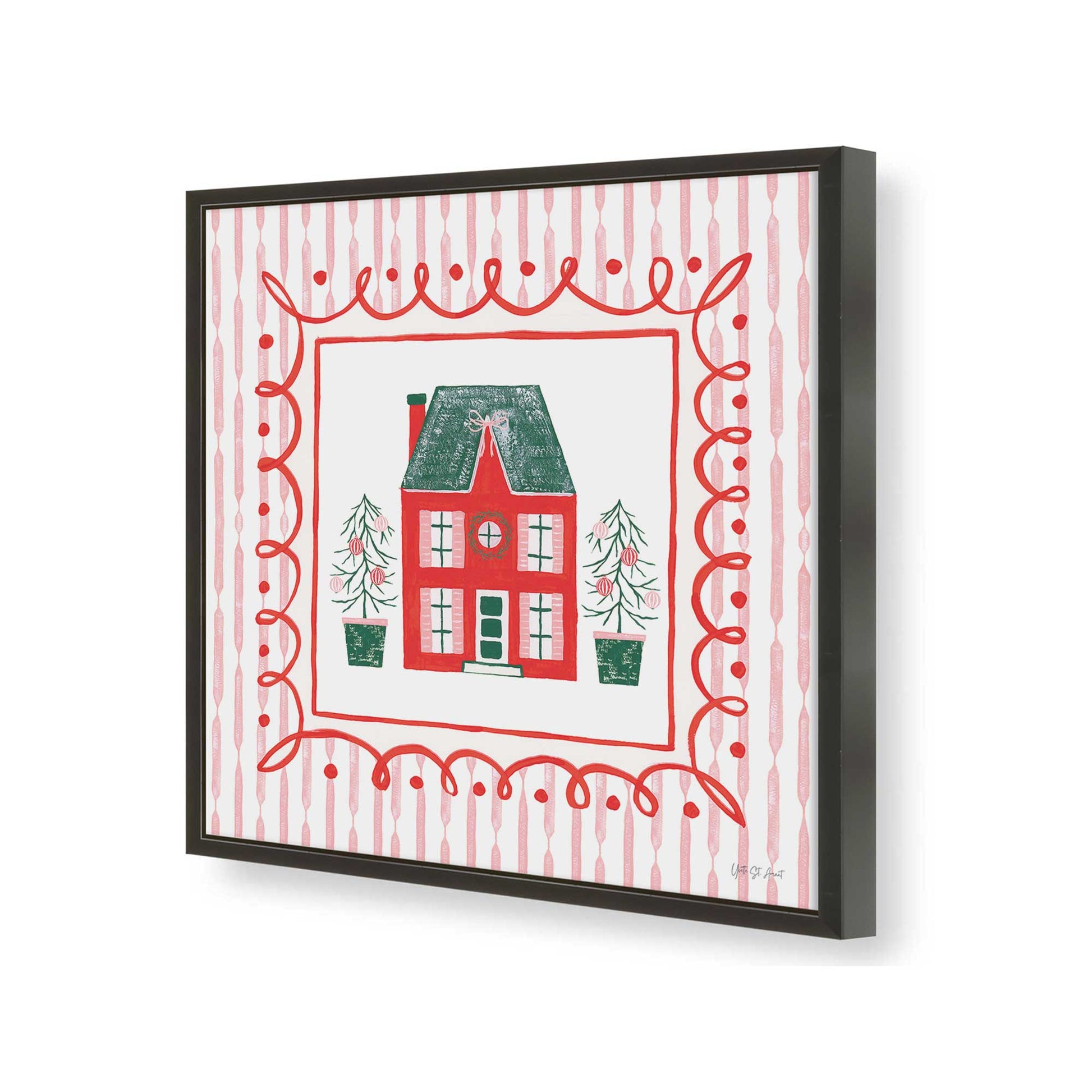 [Color:Satin Black], Picture of art in a Satin Black frame of the corner