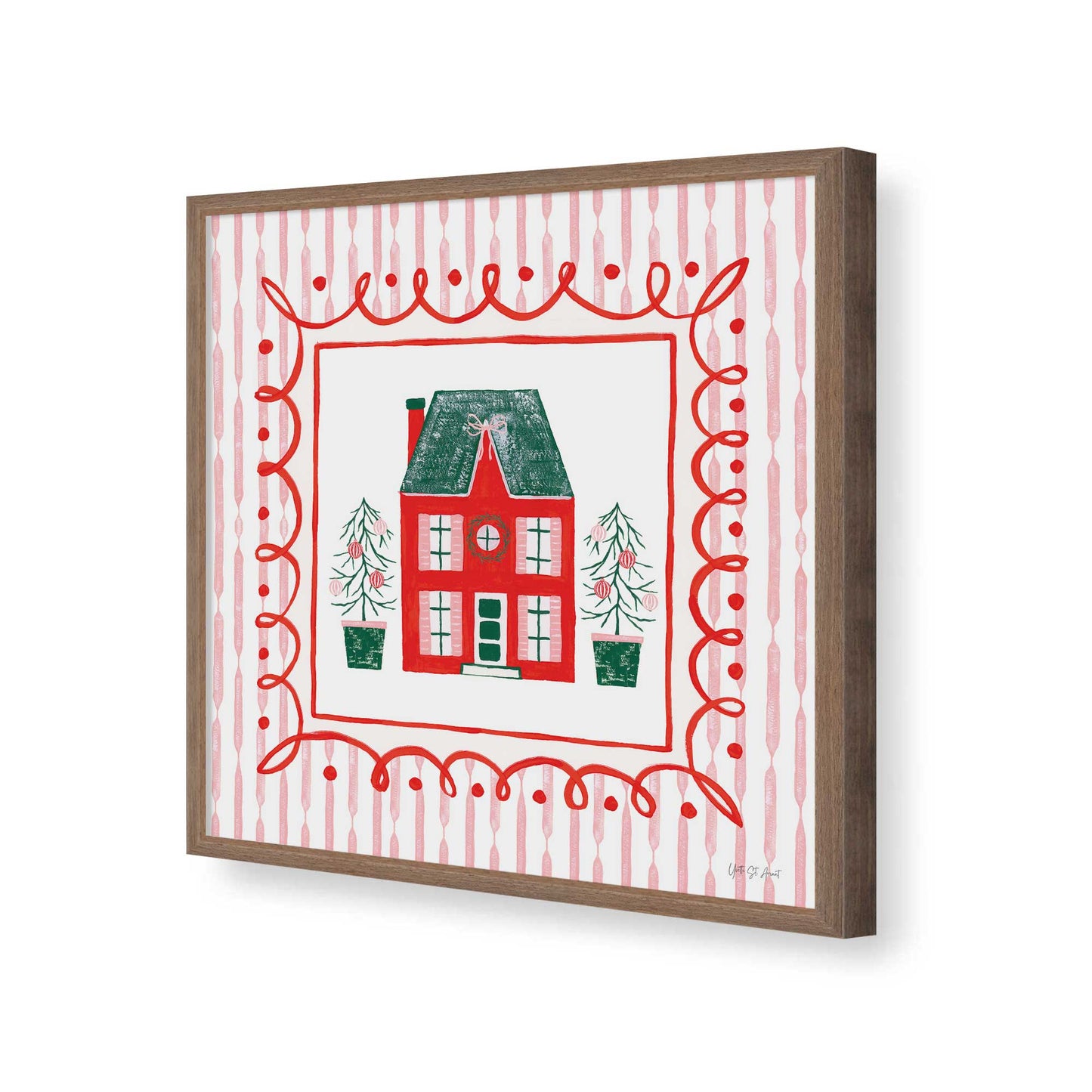 [Color:Walnut], Picture of art in a Walnut frame of the corner