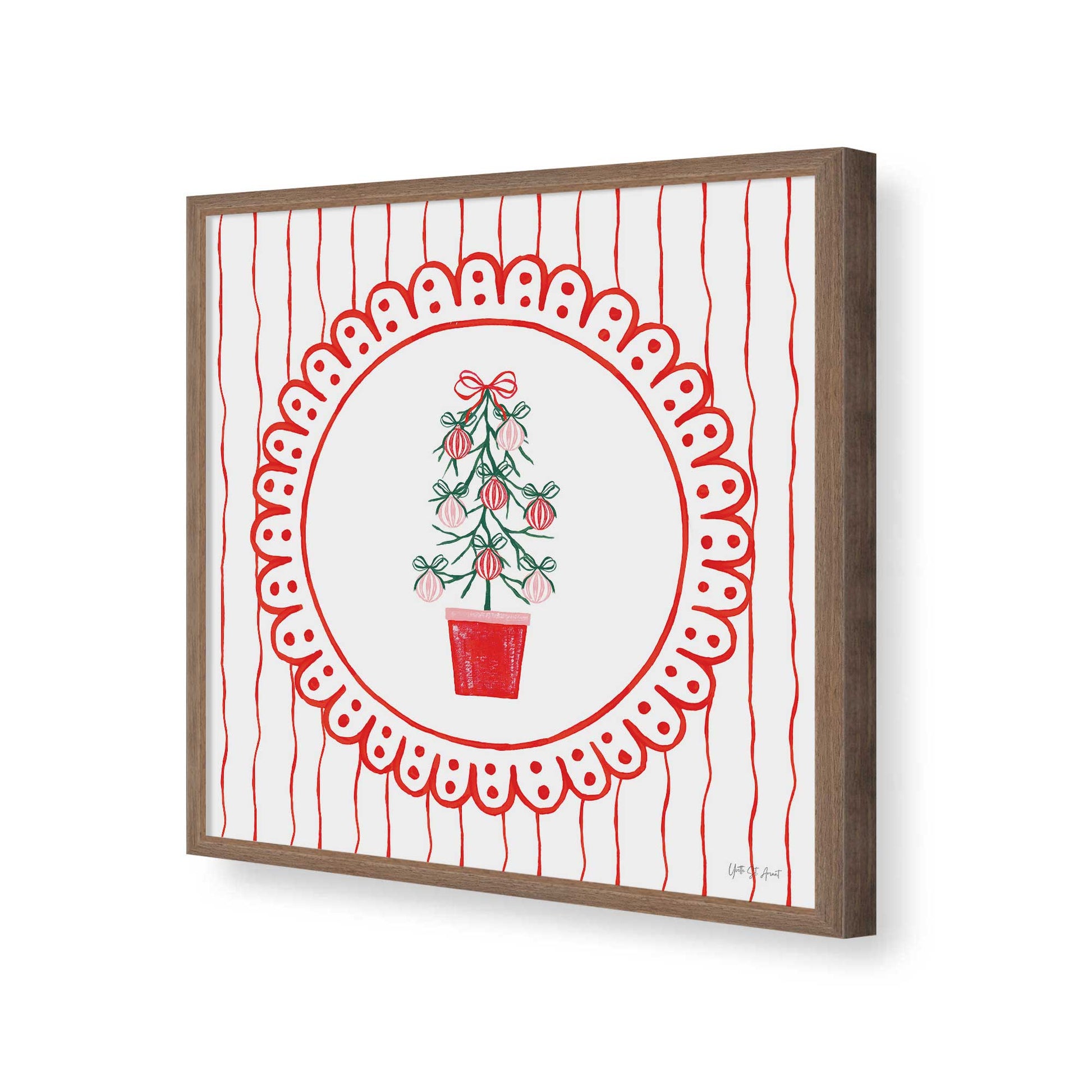 [Color:Walnut], Picture of art in a Walnut frame of the corner