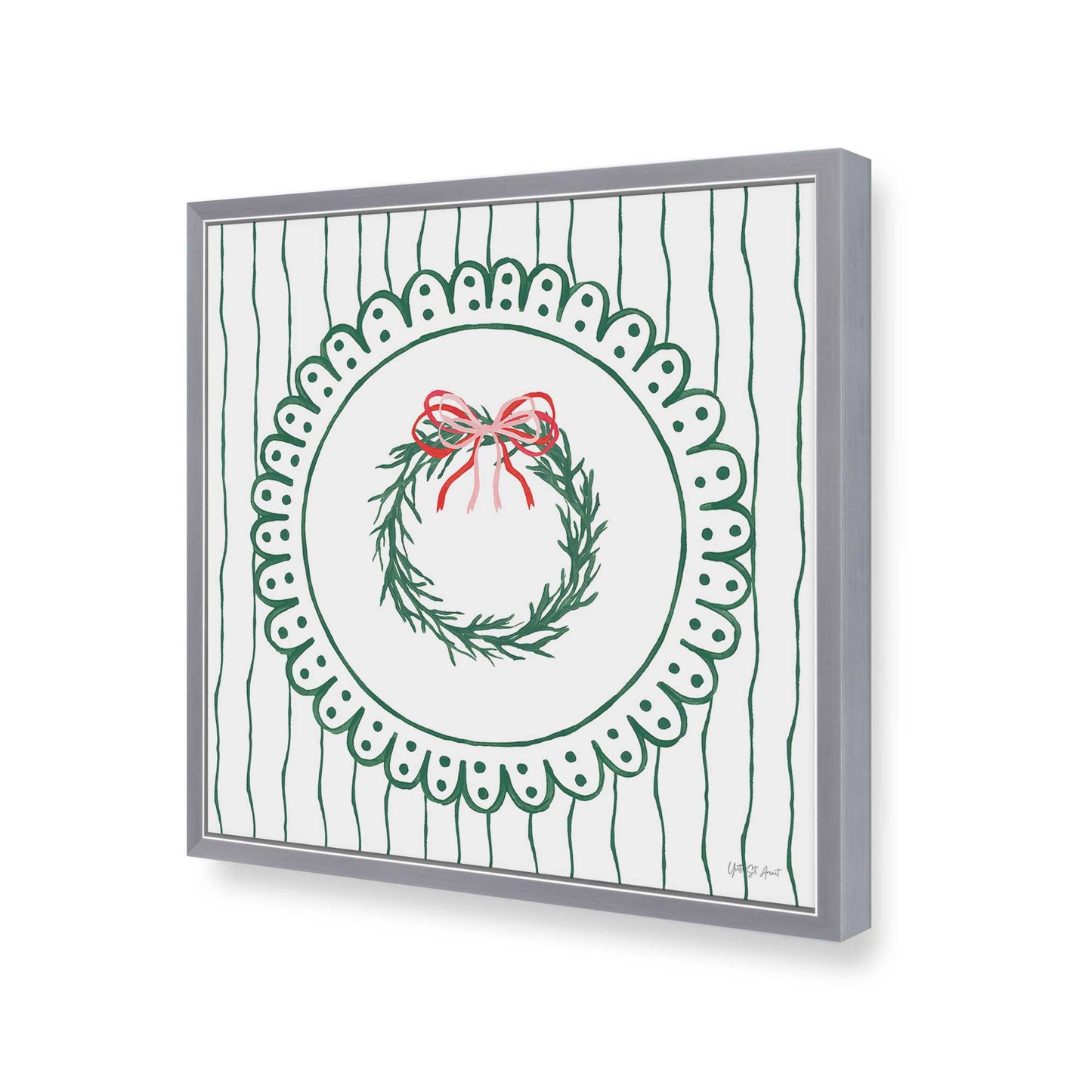 [Color:Polished Chrome], Picture of art in a Polished Chrome frame of the corner