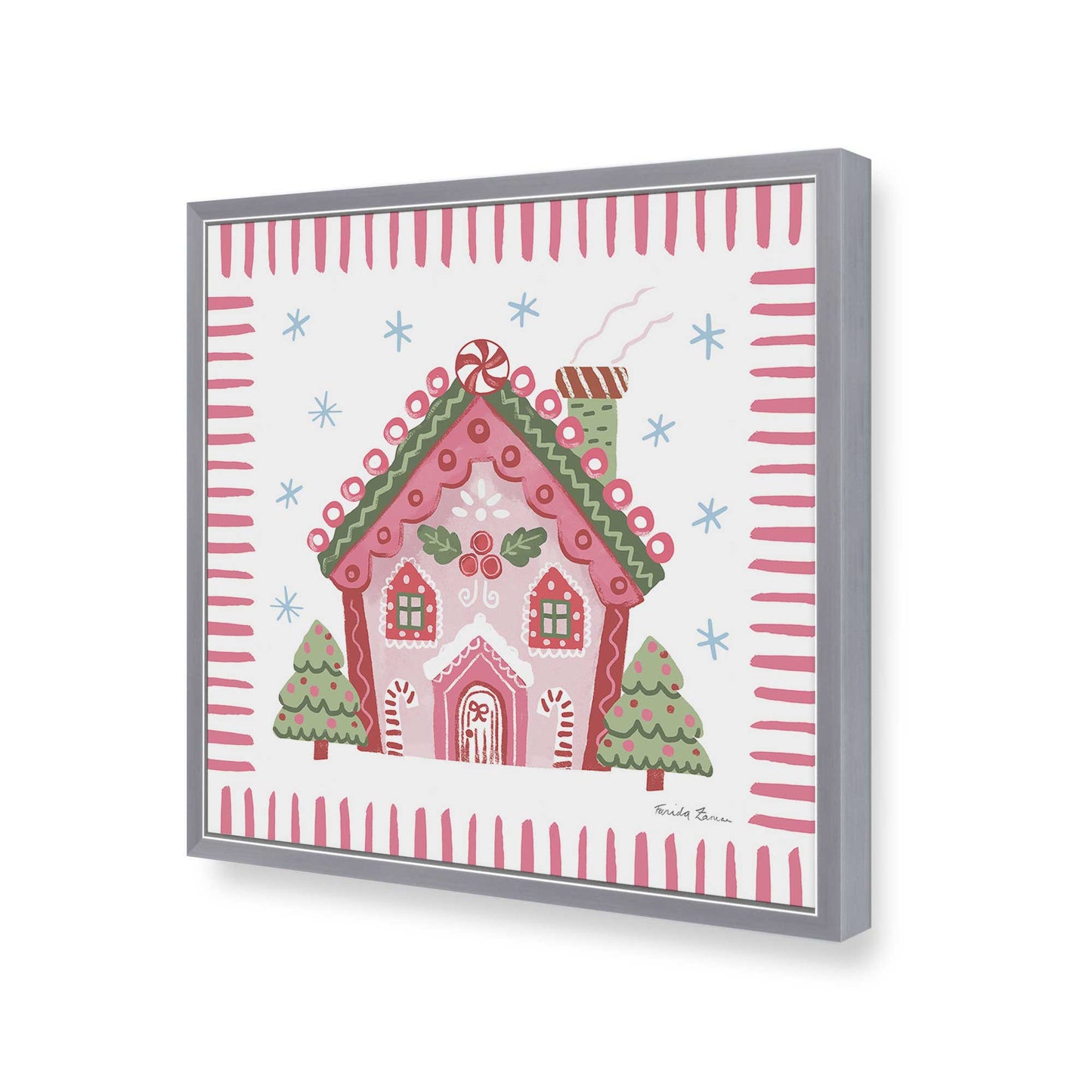 [Color:Polished Chrome], Picture of art in a Polished Chrome frame of the corner