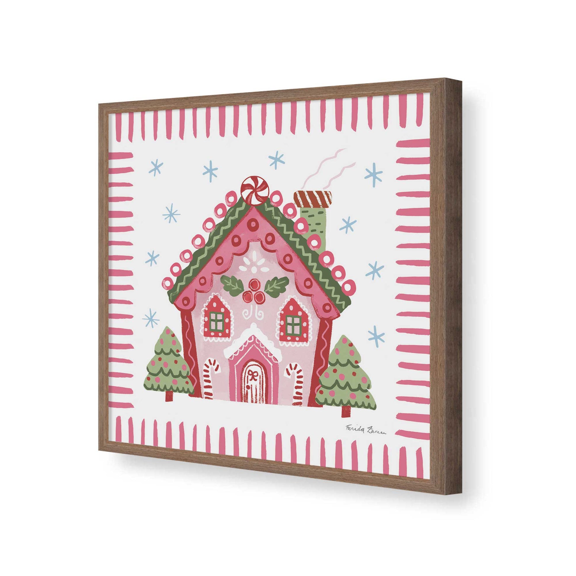 [Color:Walnut], Picture of art in a Walnut frame of the corner