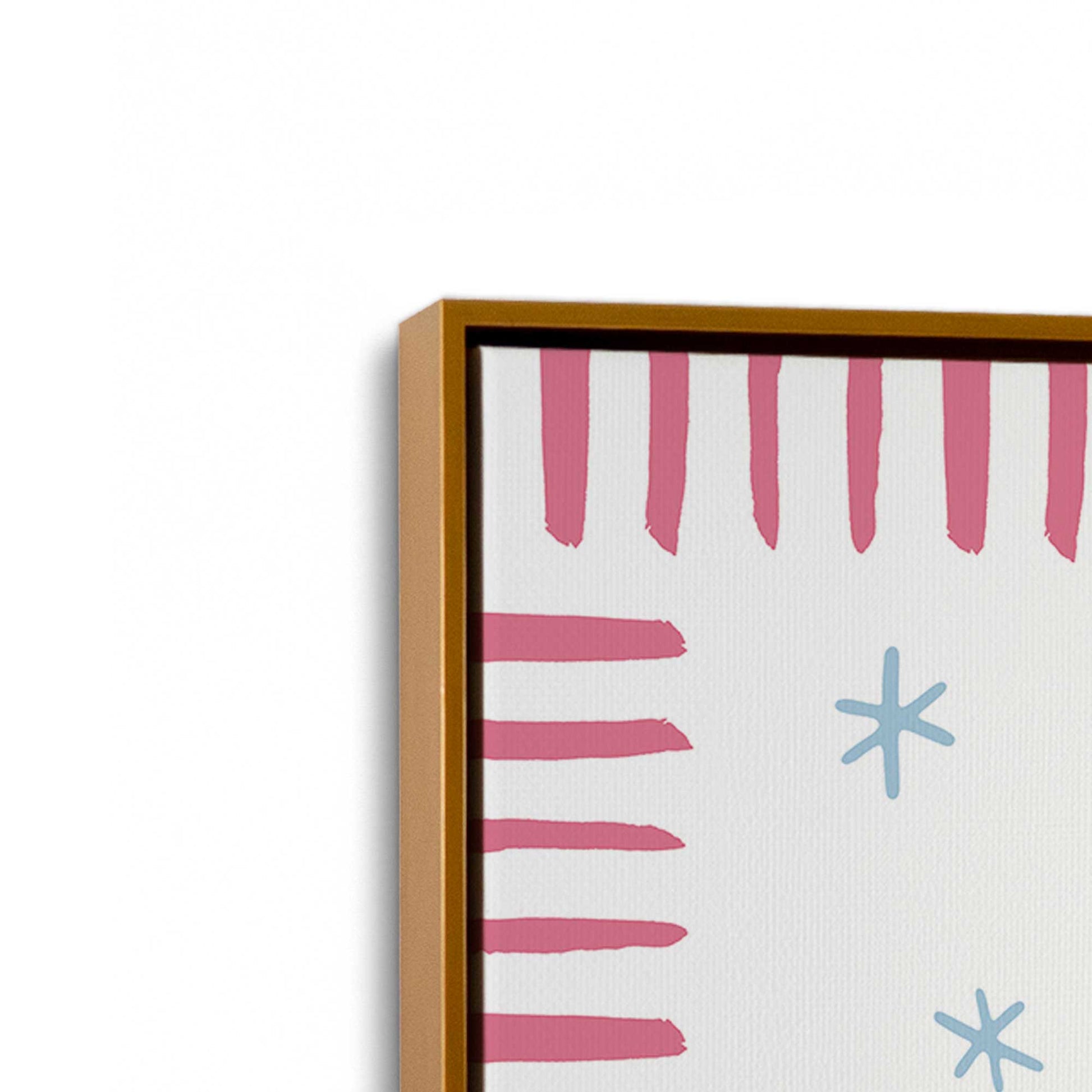 [Color:Polished Gold], Picture of art in a Polished Gold frame at an angle