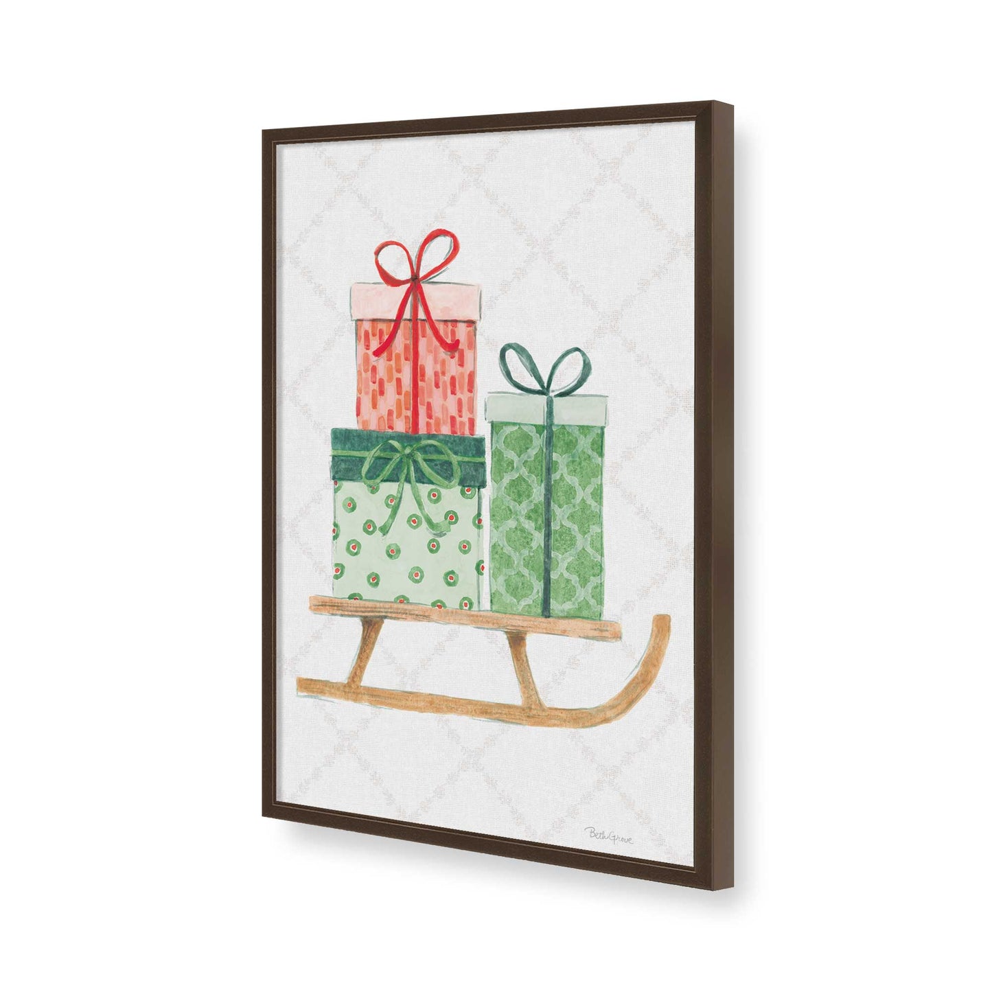 [Color:Brown], Picture of art in a Brown frame of the corner