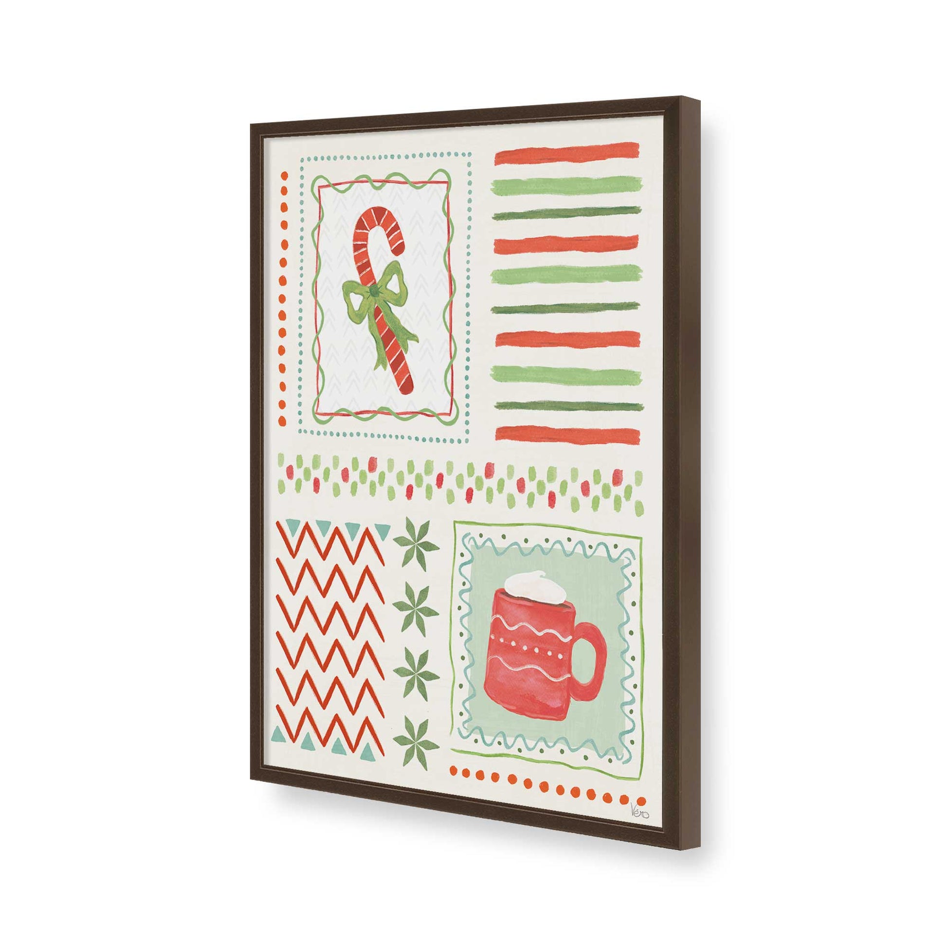 [Color:Brown], Picture of art in a Brown frame of the corner