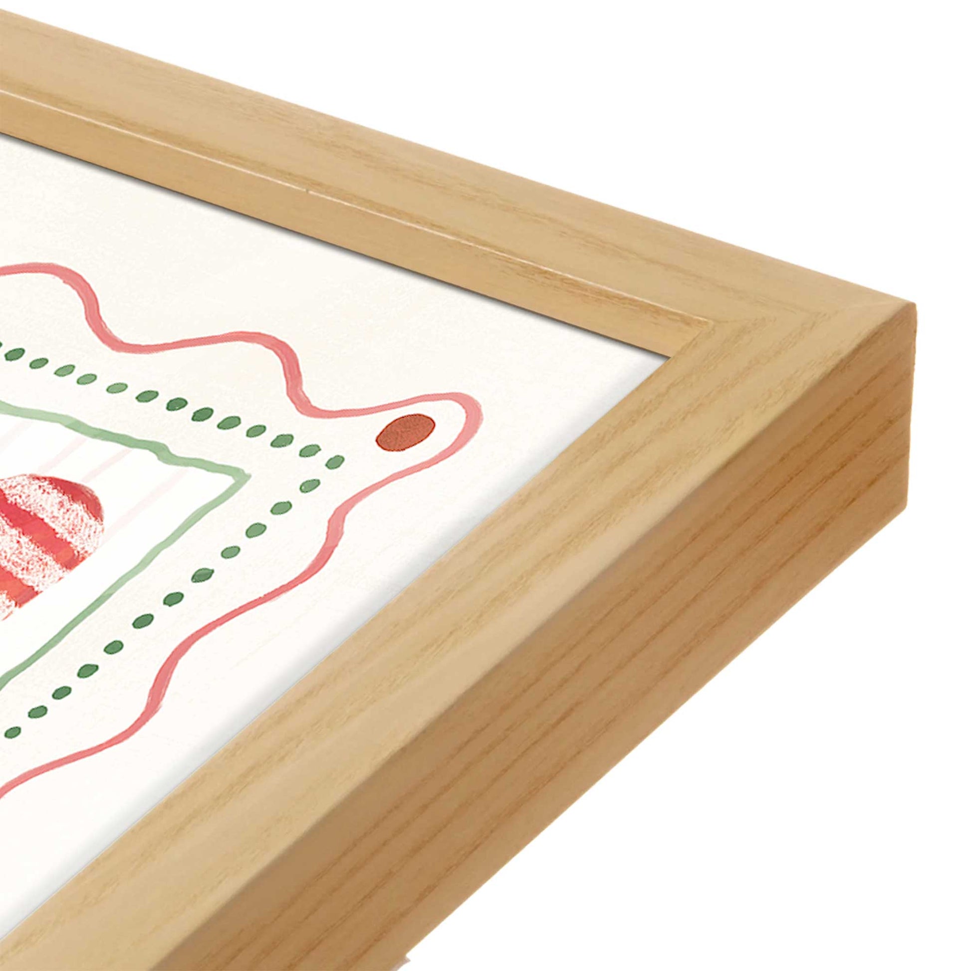 [Color:American Maple], Picture of art in a American Maple frame at an angle