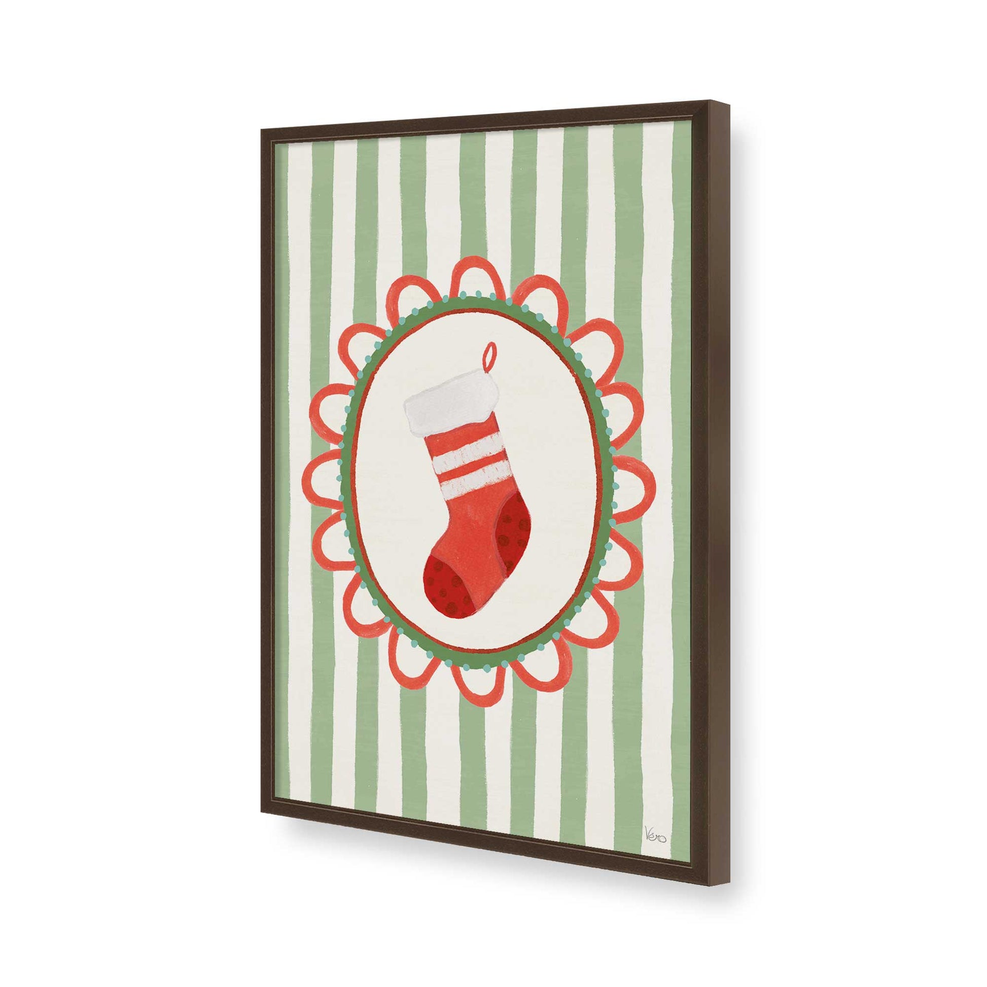 [Color:Brown], Picture of art in a Brown frame of the corner