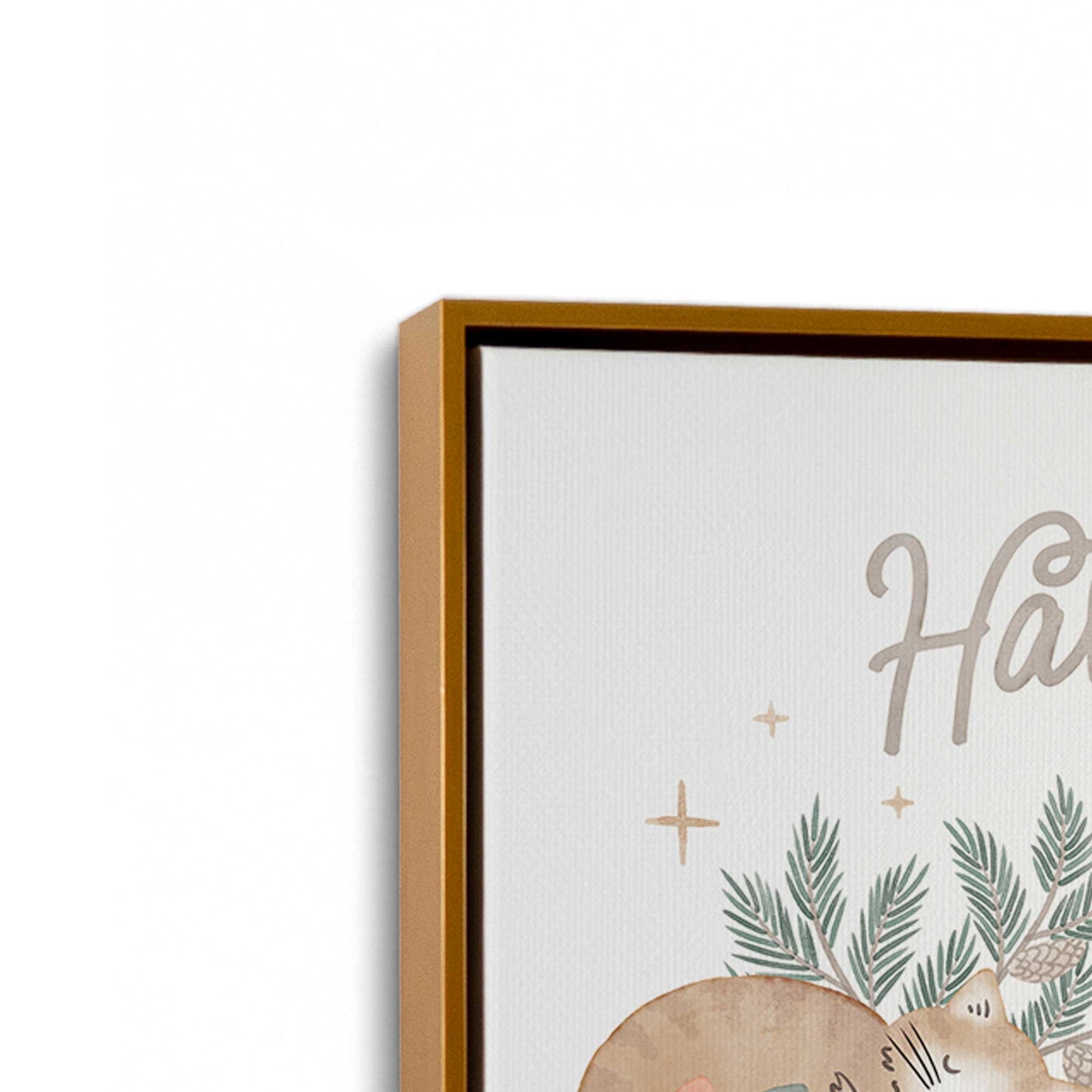 [Color:Polished Gold], Picture of art in a Polished Gold frame at an angle