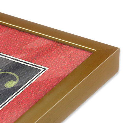 [Color:Polished Gold], Picture of art in a Polished Gold frame at an angle