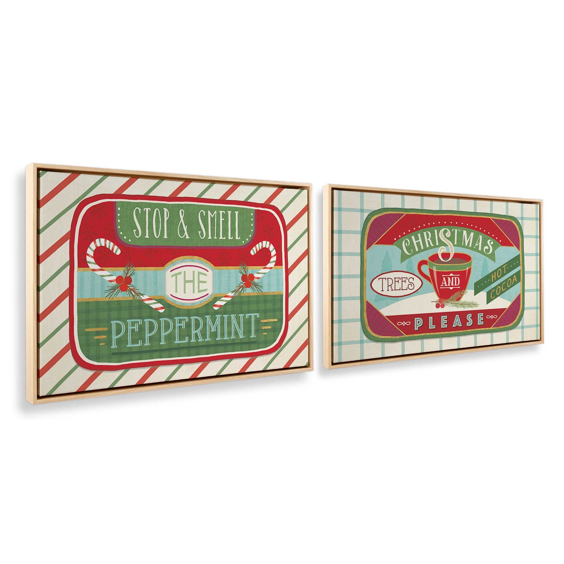 [Color:American Maple], Picture of art in a American Maple frame at an angle