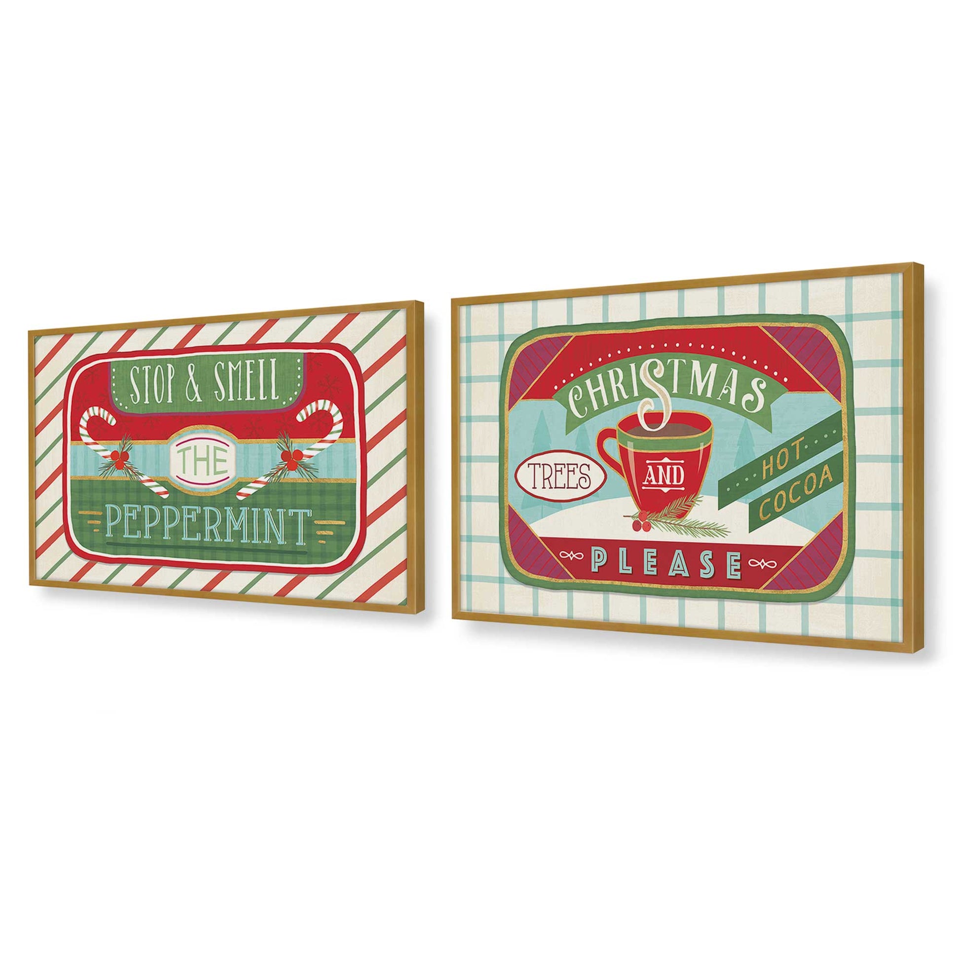 [Color:Polished Gold], Picture of art in a Polished Gold frame at an angle