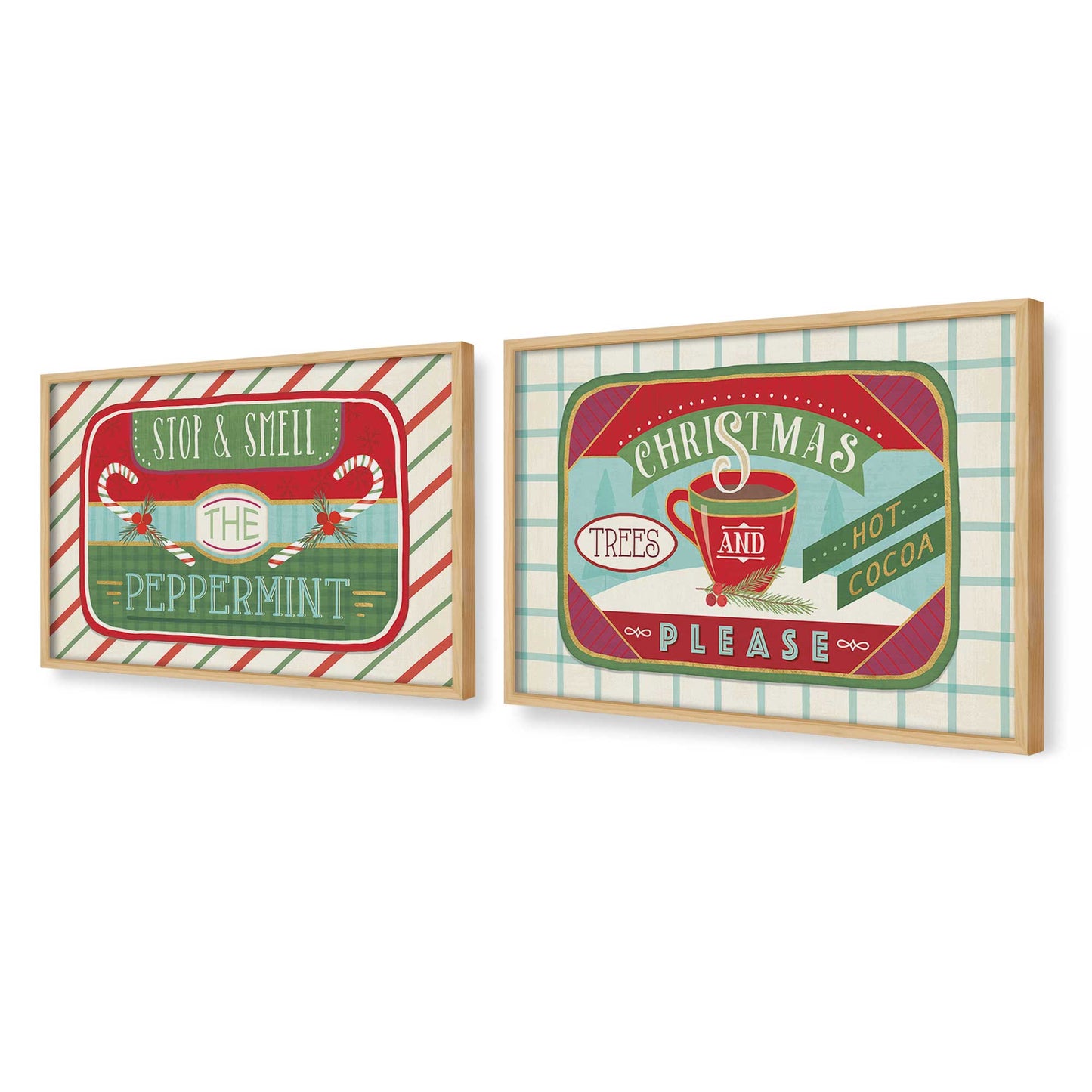 [Color:American Maple], Picture of art in a American Maple frame at an angle