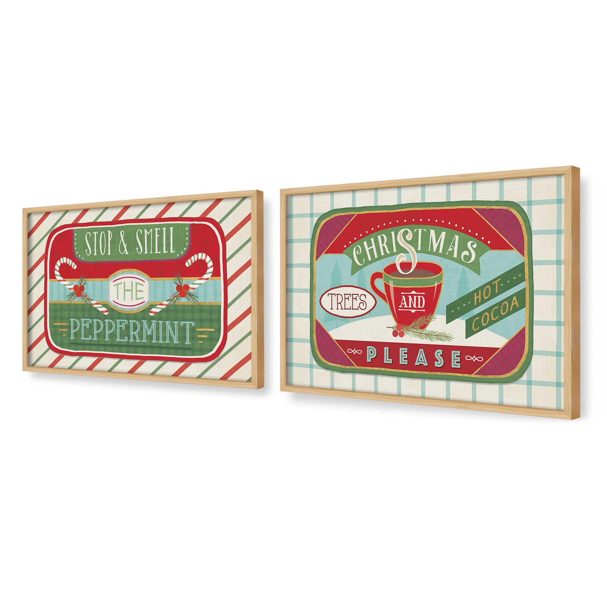 [Color:American Maple], Picture of art in a American Maple frame at an angle