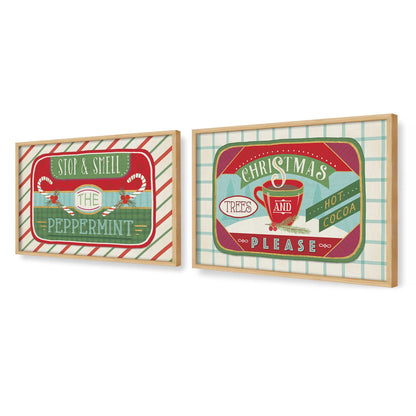 [Color:American Maple], Picture of art in a American Maple frame at an angle