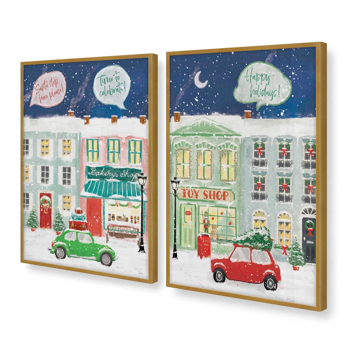 [Color:Polished Gold], Picture of art in a Polished Gold frame at an angle