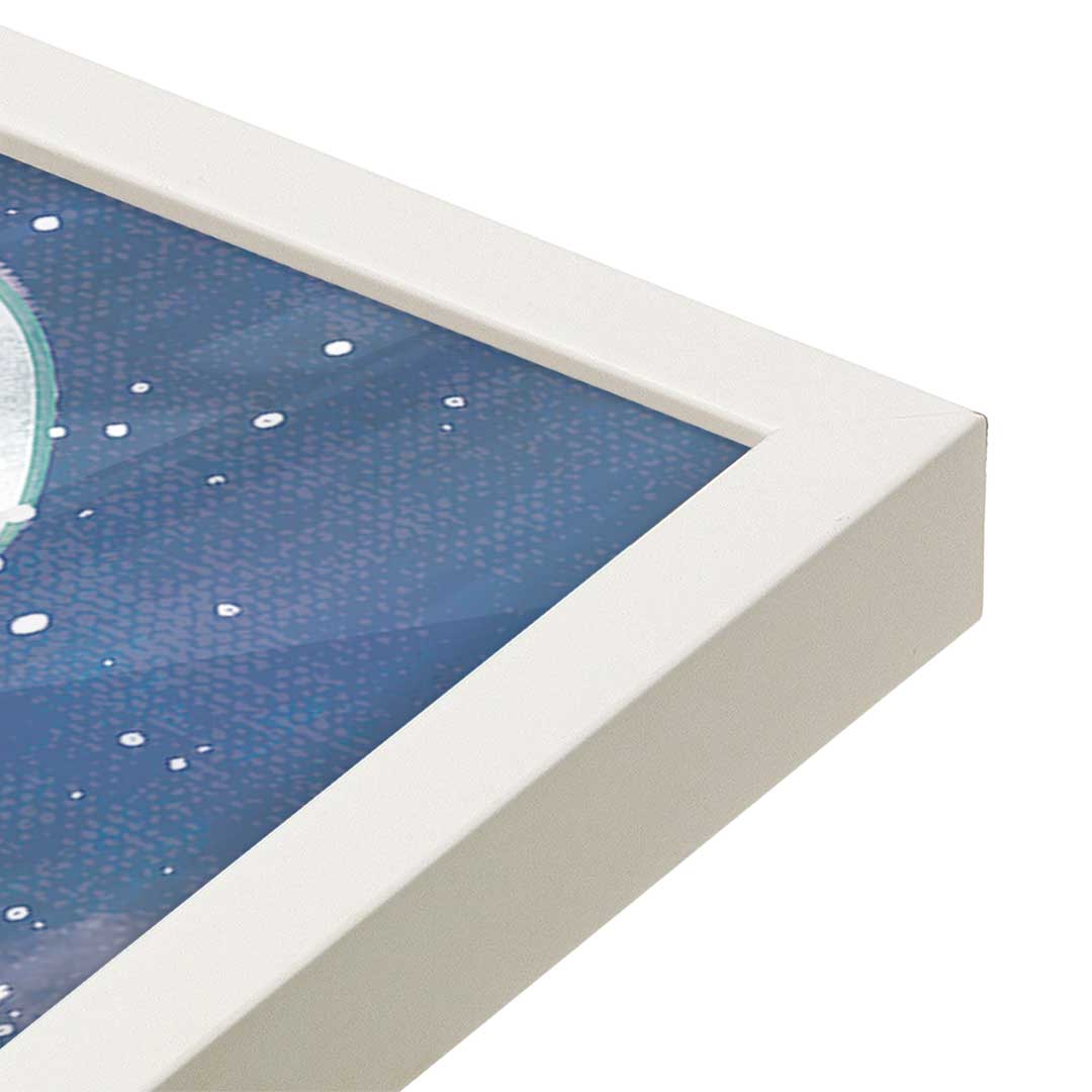 [Color:Opaque White], Picture of art in a Opaque White frame of the corner